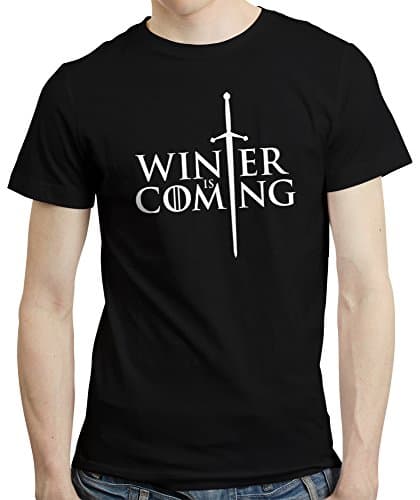 Game Of Thrones Inspired Winter Is Coming Jon Snow GOT T shirt Tshirt Tee (XL, Black)