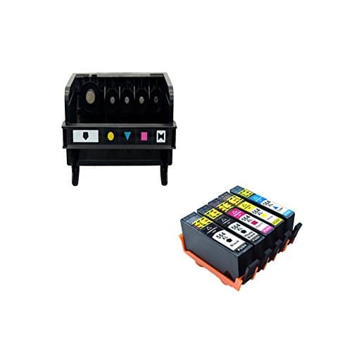 Komada Compatible HP564 5 Slot Printhead plus Compatible HP564(BK/PBK/C/M/Y) Ink Cartridges for Photosmart B8500 B8550 B8553 Cb326-30002 Printers.