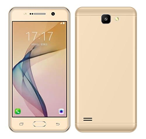 Sim-Free Smartphone,Unlocked 5.0 Inch Android 6.0 3G/GSM Dual Sim Mobile Phone, MTK6580 1.3GHz Quad Core 1GB RAM &amp; 4GB ROM, 5.0MP HD Beauty Camera,WIFI GPS Cell Phone (J4-Gold)