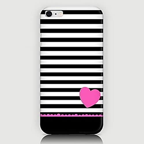 Inonler Cute black stripes and love couple's gift Pattern case(iPhone 7,pink)