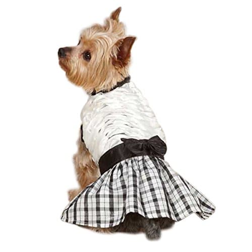 East Side Collection Polyester The First Lady Ruffle Taffeta Dog Dress, XX-Small, 8-Inch, White