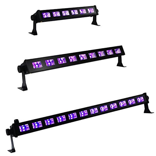 YomyRay Black Light UV Bar Lighting Glow Neon Stage Lighting 6 LEDs 18 Watts Sound Activated Control Using For Party decorations Halloween Christmas Festival Club disco DJ light