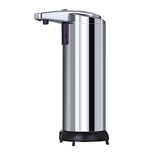 Herryke 250ML Premium Automatic Soap Dispenser, Stainless Steel IR Sensor Soap Shampoo Sanitizer Dispenser, Ideal for Bathroom or Kitchen (Waterproof Base)
