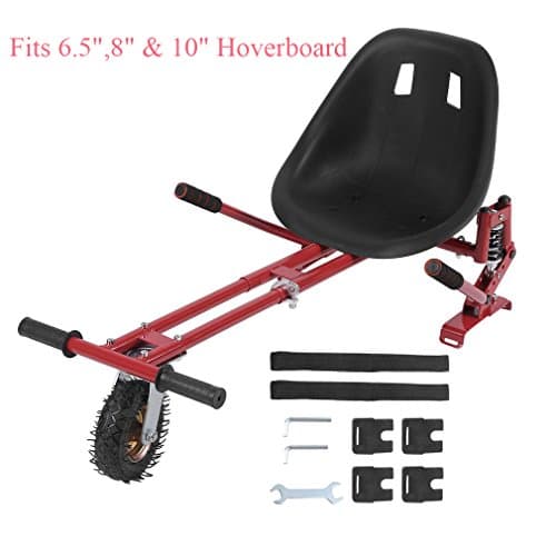 Hehilark Adjustable(72-99CM) Go Kart Hoverkart For Hoverboard Self Balancing Electric Scooters Karting Bracket Max.100 kg-Fits 6.5", 8" &amp; 10" (Red)