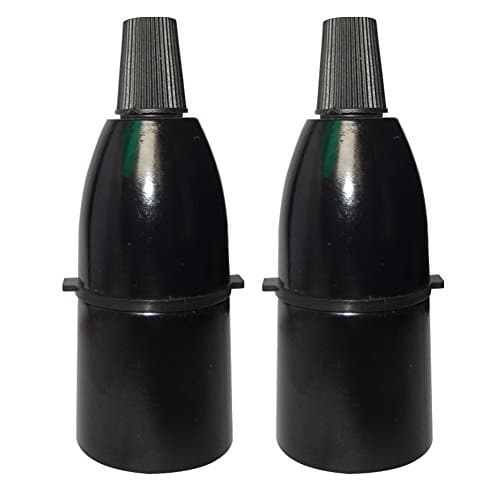 2 Pack Vintage Lamp Light Bulb Holder B22 Bayonet Black