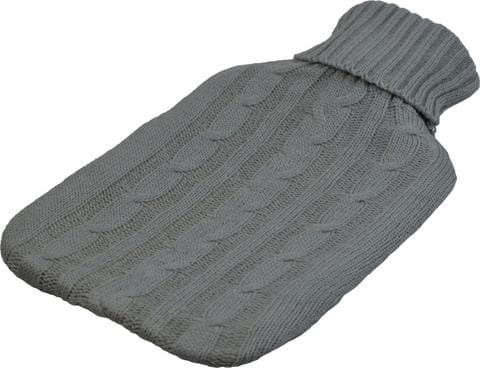 Knitted Hot Water Bottle (1 Litre) (Grey)