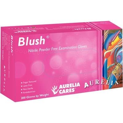 1600 x Aurelia Blush Pink Nitrile Gloves Size MEDIUM - Strong Disposable Latex Free Powder Free Gloves M (8 Boxes x 200 Gloves)