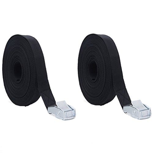 PEIUJIN Lashing Strap – Heavy Duty Cargo Tie-down Strap Luggage Trailer 4Mx25MM Car Roof Rack Straps with Cam Buckle, Pack of 2