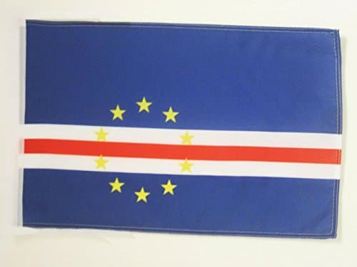 AZ FLAGCape Verde Flag - 18'' x 12'' - 100% Polyester Cape Verdean Small Banner with Two Cords - Fade Resistant - Vivid Colors - 18x12 in - 45x30 Cm