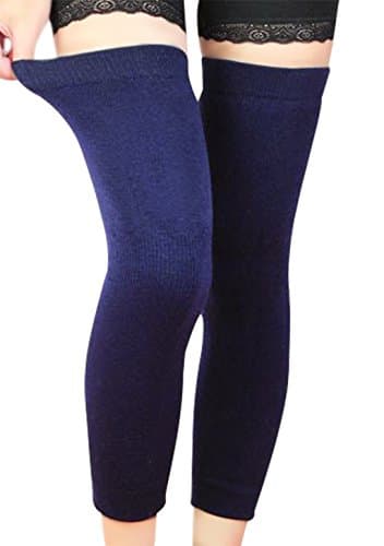 1 Pair Plain Medical Grade Over Knee Sleeve Long and Non Slip Leg Compression Sleeves Soft Warm Knee Thigh Shin Calf Brace Support Leg Warmer for Women Men Arthritis Sports Training Exercises 40cm Long, Royal Blue