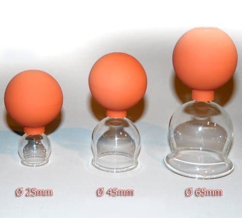 Suction Bottles 3 in SET with Pump 25-45-65 Cupping Glass Feuerlos New