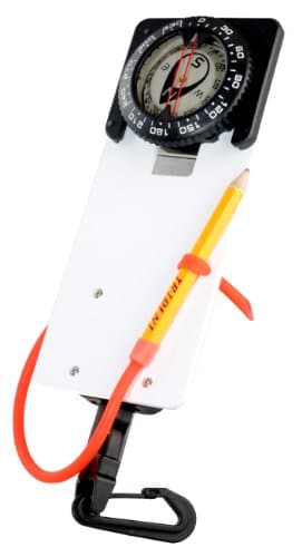 Trident Scuba Diving Slate and Pencil with Retractor and Compass