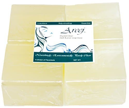 Areej Hypo-Allergenic Biodegradable Crystal Clear Soap Base made with 100% Pure Natural Glycerin - 2 Pounds by Flavortools
