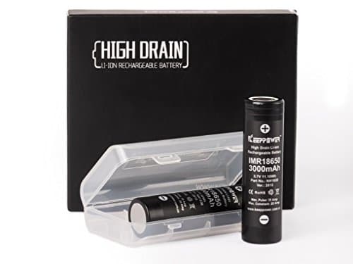 Keep-Power IMR18650 – 3000 mAh, 3.6 – 3.7V Li-ion battery 20A, with a flat plus-pole (+).