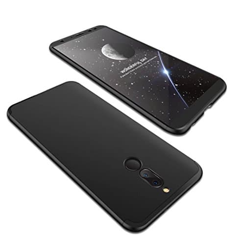 Huawei Mate 10 lite Case black 360° Protective Cover PC Hard Shell Anti-Shock Shockproof Full Body Protective Anti-Scratch Bumper 360 Degree Full-Cover Case Matte Protection Case 3 in 1