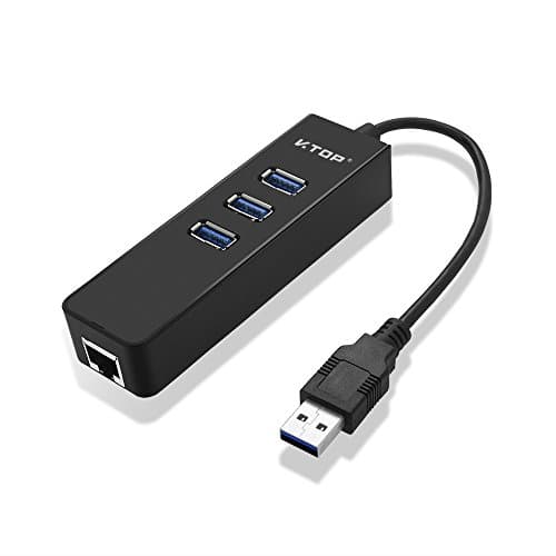 V.TOP 3 Port USB3.0 Ethernet Hub - USB 3.0 to RJ45 Gigabit Ethernet Adapter with 3 Ports3 USB 3.0 Data Hub