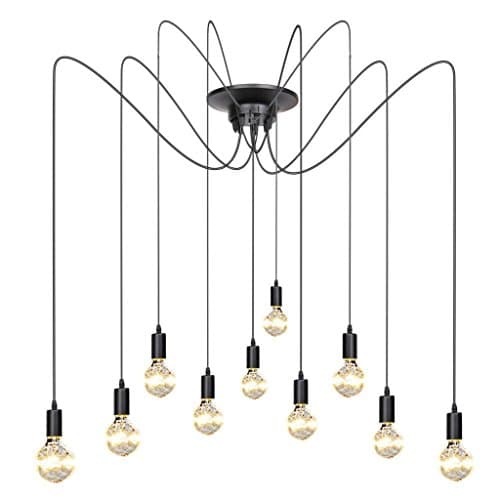 Edison Chandelier Pendant Lights Ceiling light Retro American Simple Spider light,10 heads 2.0 meters