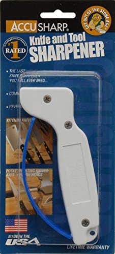 Fortune Products Accusharp Knife Sharpener - Easy To Use/Finger Guard Protection