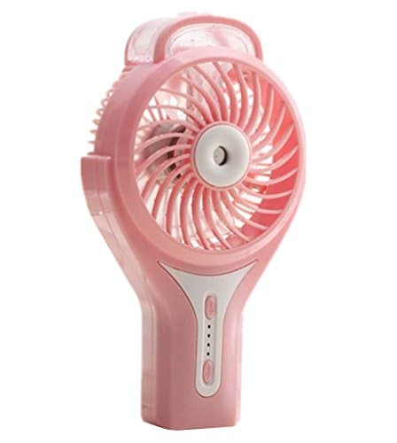 IPARTSHOP Portable Mini Handheld USB Misting Fan with Personal Cooling Mist Humidifier Rechargeable Electric Personal Fans for Home Office and Travel (Pink)