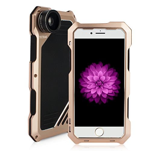 iPhone 7 Camera Lens Kit, YCCTEAM 3 in 1 Lens Kit, 198° Fisheye + 15X Macro + 0.63X Wide Angle Camera Lens with 4.7 Inches IP54 Dustproof Shockproof Aluminum Case and Glass Screen Protector