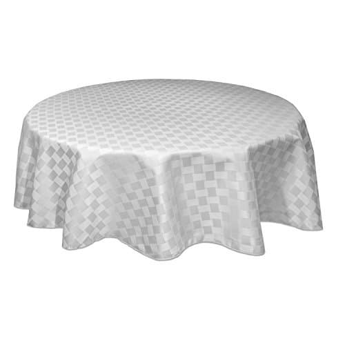 Bardwil Reflections Spill Proof Oval Tablecloth, 60 X 84-Inch, White by Bardwil