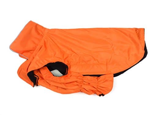 Phunky Pets Waterproof Dog Coat Jacket, Fleece Lined For Warmth, Chest Protector, Reflective Piping For Night Safety Orange XXXL