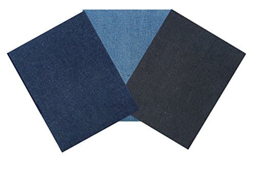 2 Denim Iron On Patches Light Dark Or Black Repair Mending Jeans Jacket Shirt Sew (Black)