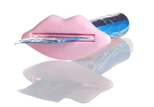 HuaYang Plastic Toothpaste Dispenser Squeezer - Lip-shaped - 2 Pieces, Rose, 2pc