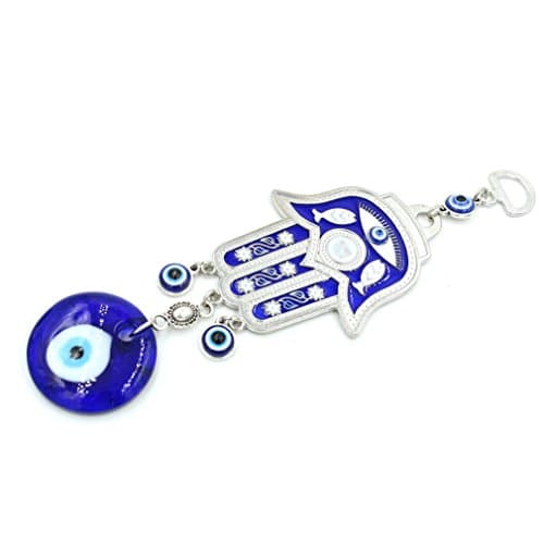 Peili Turkish Blue Evil Eye Hamsa Hand Car Wall Hanging Decoration Ornament (Blue 03)