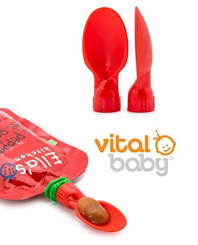 Baby Ella's Kitchen First Food Diner Spoon Tips Pouch Weaning Vital 2 Pack