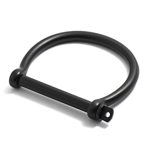 BIJOUONE Matte Black Classic Screw cuff Bracelet, Size Small