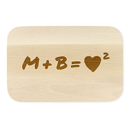 Sycamore Cutting Board – Beautifully Engraved – Love Squared – Personalised With Initials Of Your Choice – Light Wooden Chopping Board – Gift Ideas For Lovers – Valentine’s Day Presents