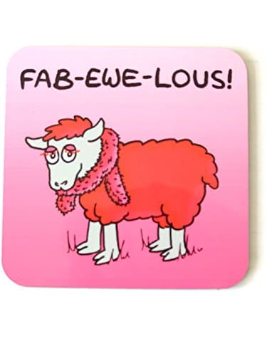 Individual Drinks Coaster - Pink Sheep "Fab-Ewe-Lous"