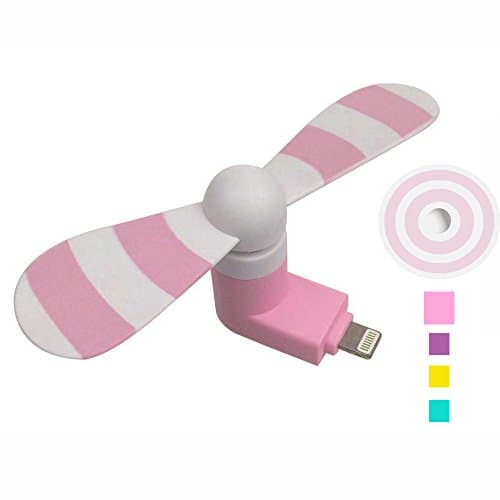 Kupx Safe iPhone Fan Lightning Mini Fan With Ic Inside For iPhone5 5s 5se 6 6s Plus IPad 4 mini Air Pro With Soft Green Silicon Leaves Rose Strips