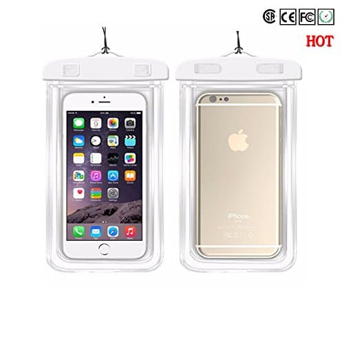 Geoffrey Boutique Luminous Waterproof Cell Phone Case | A Sensitive Touch Transparent Case Suitable For iPhone X | 8 | 8plus | 7 | 7plus | 6 | 6s plus | 9.7" iPad | IPX8 Certified | Available in White Color