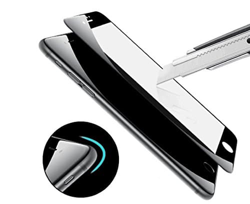 iPhone 6 6s 7 Screen Protector 9H Full Coverage Tempered Glass Anti-Fingerprint Anti-Scratch Screen Protection Film (for iphone 6/6s 4.7inch, black)