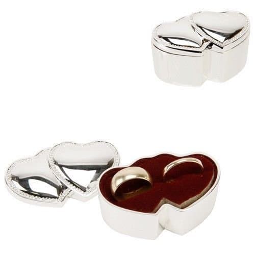 AMORE COLLECTIONSophia Silverplated Ring Box - Double Hearts