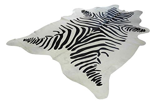 Narbonne Leather Co Natural Cowhide Rug - Zebra - Classic Pattern - 204 cm x 193 cm Luxury Designer Hide by