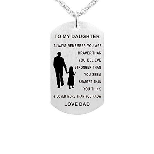 Always Remember to My Son Dog Letter Tag from Dad Boys Necklace Military Steel Chain Air Force Pendant