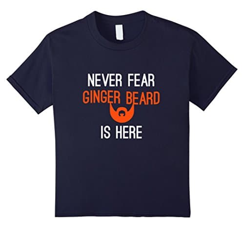 Kids Never Fear Ginger Beard Is Here Funny Orange beards T-Shirt 10 Navy