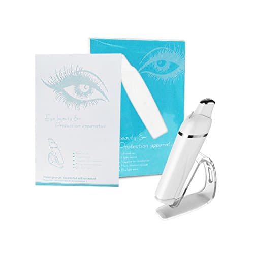 Eye Massager, USCVIS Heated Eye Wrinkle Remover Machine with USB Charging Sonic Vibration Galvanic Wand for Safely Removing Dark Circles, Puffines, Bags, Anti-Ageing, Crow's Feet(White)
