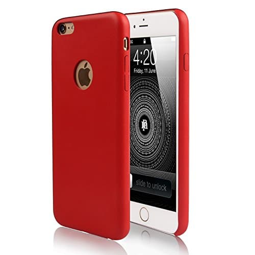 iPhone 6 Plus Case, Oceanwin Superior Ultra Slim PU [Build In Stand] Shock Resistant Ultra Lightweight For iPhone 6S Plus case (5.5 inches) Red