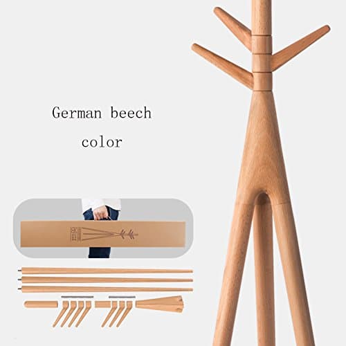 Solid wood Coat stand Clothing Garment rack Hook hanger,Sturdy construction Heavy duty Modern Tripod base -A 172x36cm(68x14inch)
