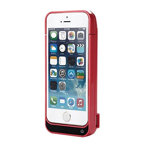 iPhone 5 5C SE 5S Battery Charger Case, Lenuo 4200mAh External Rechargeable Charging Power Pack Extended Backup Case Cover for iPhone 5/5C/5S/SE (Salmon Pink)