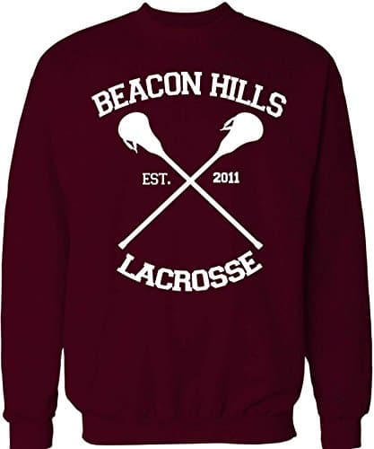 Beacon Hills STILINSKI 24 Front &amp; Back Jumper Sweater Teen Wolf Inspired TV Movie Fan Sweatshirt Popular High Quality SIZE SMALL (X Small, Burgundy)