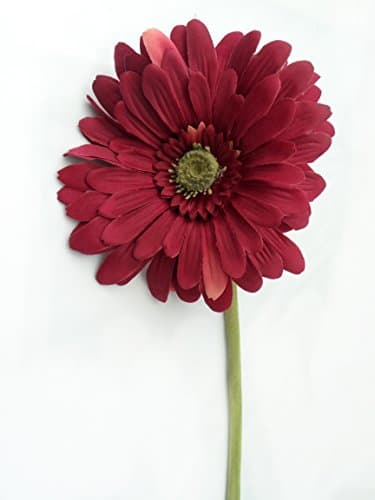 Extra Large Head Silk Gerbera Flower Stem Quality Artificial Flowers In Many Colours (BURGUNDY)