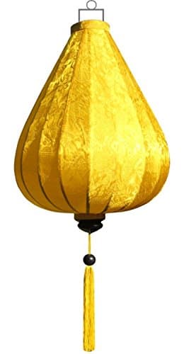 Vietnamese Silk Lantern Drops Yellow by Lampionsenzo