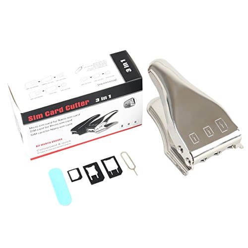 Leeko 3 in 1 SIM Card Cutter for SIM Card/Micro SIM Card/Nano Card with 3 Adapters (silver)