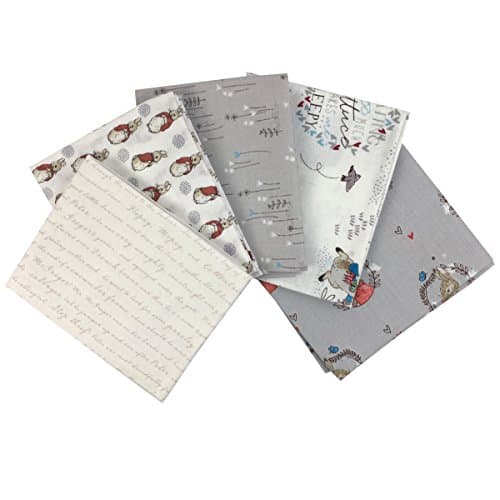 Beatrix Potter Peter Rabbit Fat Quarters | Grey | Cotton | 5 Pieces | Q2146