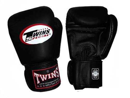 8-10-12-14-16 oz. Black Twins Special Muay Thai Leather Gloves (BGVL-3) (M (10oz.))